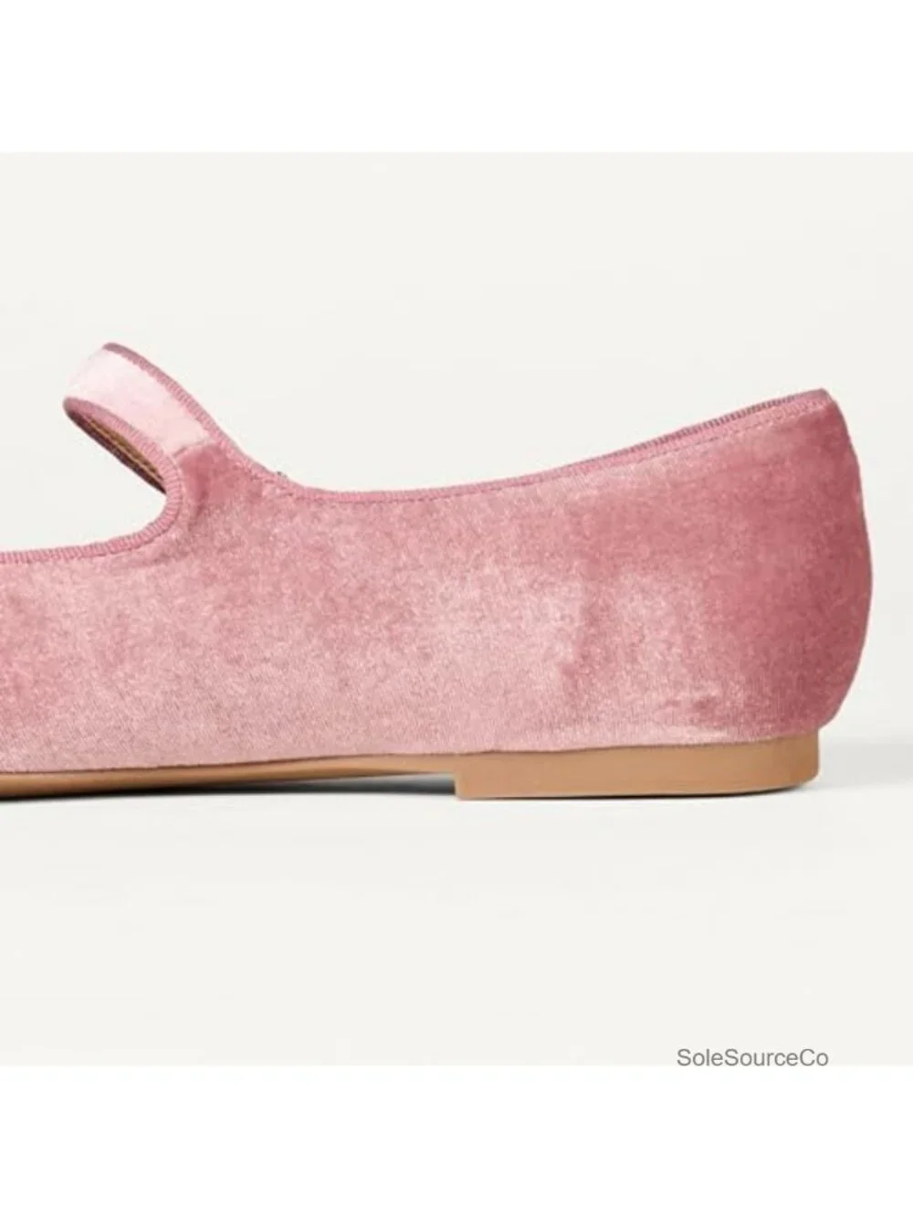 Women's Velvet Mary Jane Ballet Flats with Buckle Strap Faux Suede Memory Foam